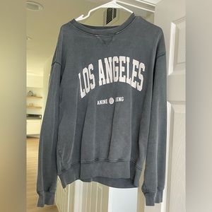 Anine Bing Ramona University Sweatshirt in Washed Black (Los Angeles)